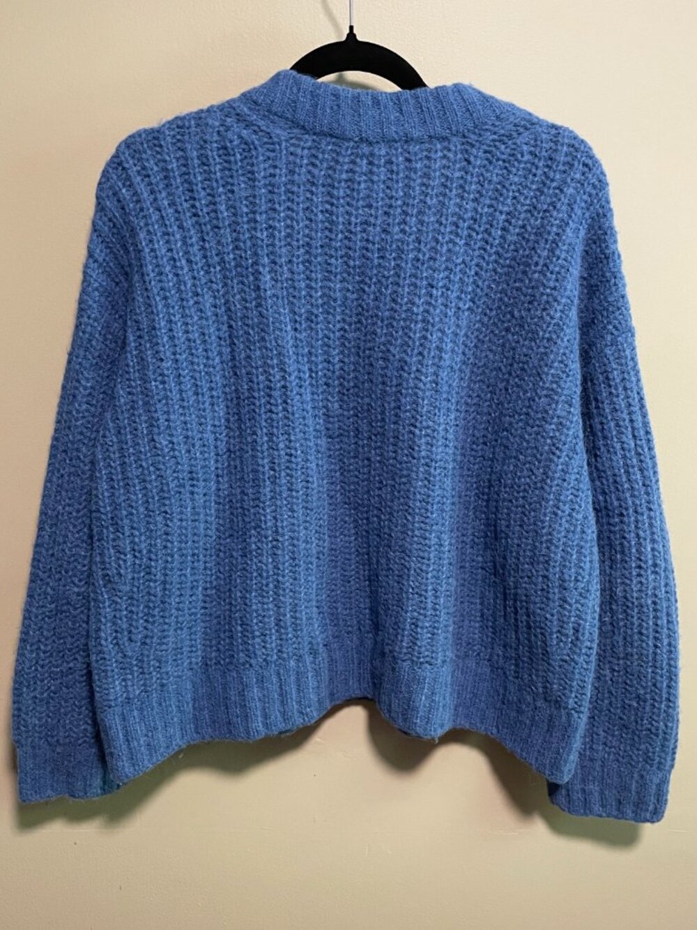 EUC Sezane Jose Alpaca Wool Oversized Sweater Azure Blue Medium - Picture 4 of 7